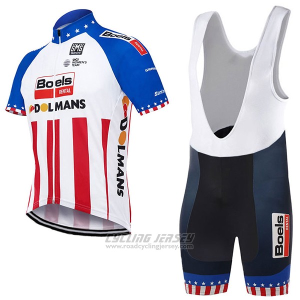2017 Cycling Jersey Boels Dolmans Champion The United States Short Sleeve and Bib Short